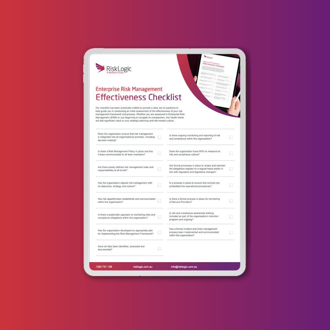 Enterprise Risk Management Effectiveness Checklist | RiskLogic