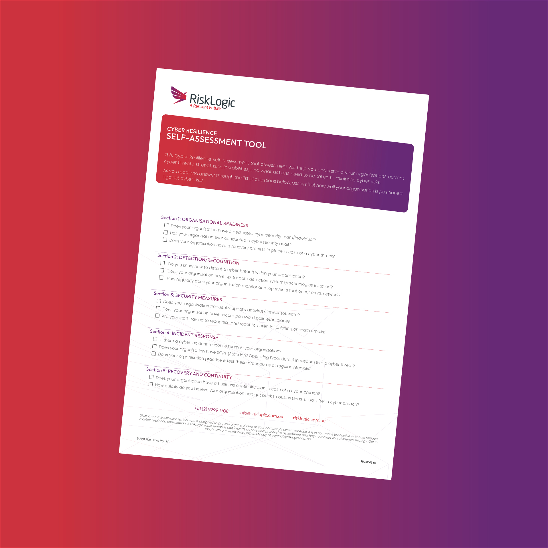 Cyber Resilience Self-Assessment Tool